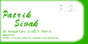 patrik sivak business card